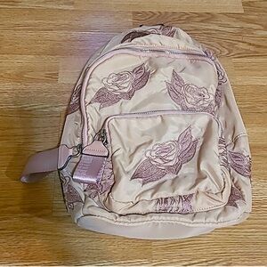 Zara Pink Rose Floral Embroidered Backpack